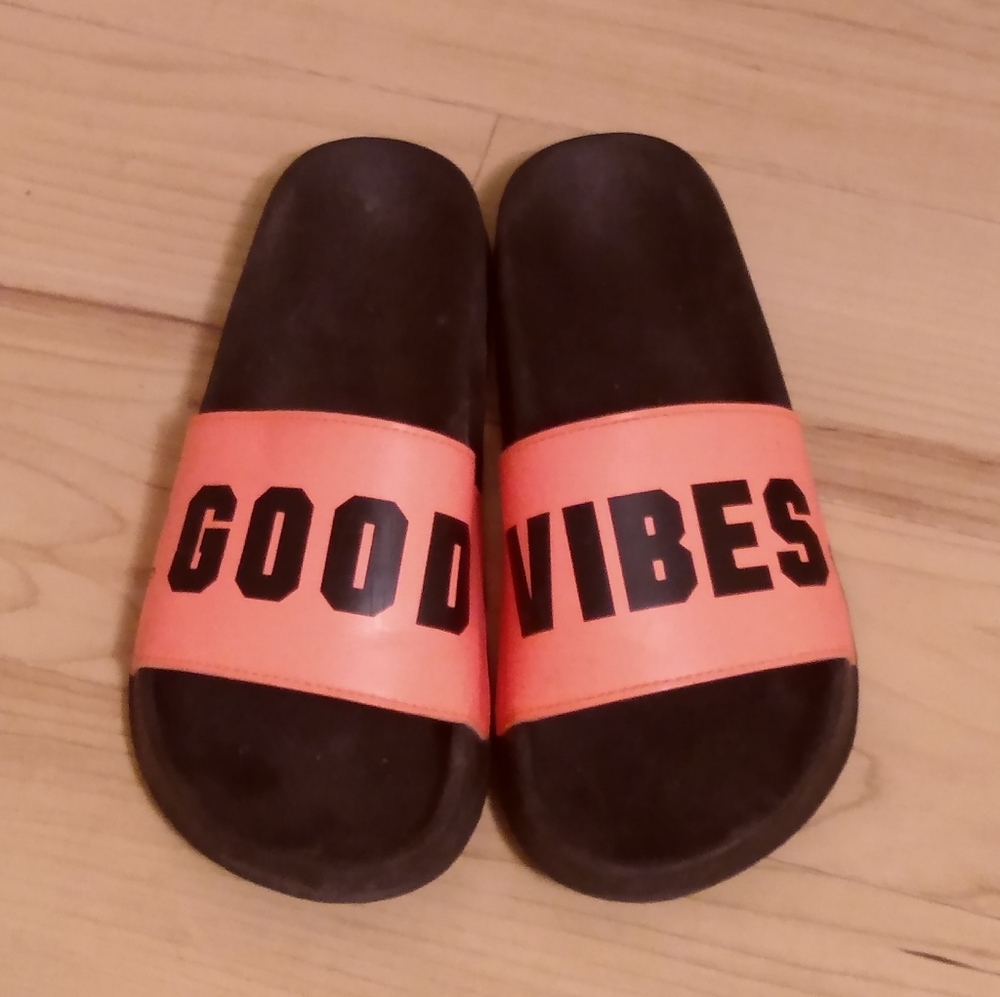 Pink Good Vibes Slip Ons